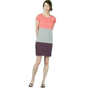 Boden | Women's Color Block Shirt Slub Dress With Pouch Pocket (Size 18L)